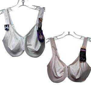 Olga 2 Underwire Signature Support Minimizer Bras - White and Cream